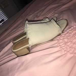 unique sandals with fringe and a little heel!